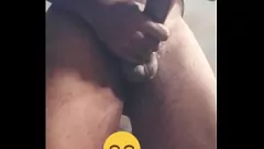 Abspielen Big Dick Ebony Stroker Cums zweimal in der nassen chaotischen Massage